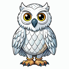 snowy owl on white background