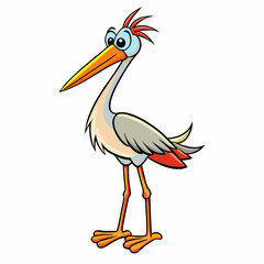 illustration of cartoon stork