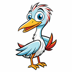 illustration of cartoon stork
