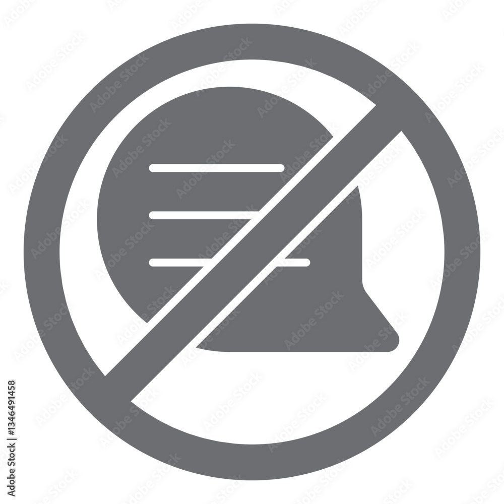 Poster message bubble ban solid icon, prohibited elements concept. vector graphics. speech bubble, communic