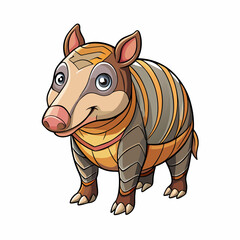 vector illustration of cartoon tapir