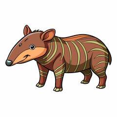 vector illustration of cartoon tapir
