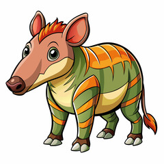 vector illustration of cartoon tapir
