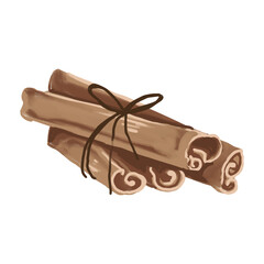 Bundle of cinnamon sticks tied with a dark ribbon