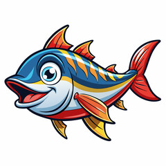 tuna fish cartoon vector illustration