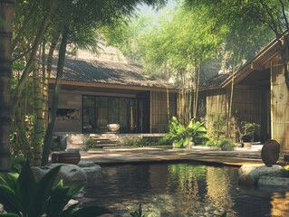 Serene Bamboo Garden Oasis Retreat.