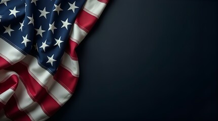 Patriotic USA Flag Stars Stripes Fabric Texture Dark Background