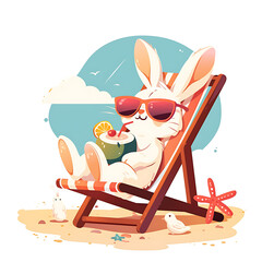 Adorable and Playful Rabbit Engaged in Various Activities, Minimalist and Logo-Style Designs illustrator.