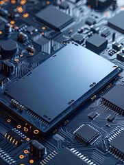 Fototapeta premium Circuit Board Processor Close-up.