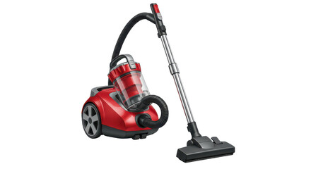 Isolated Compact Red Vacuum Cleaner