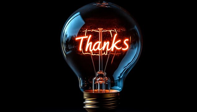 Glowing Light Bulb with Thanks Message Gratitude Concept Illustration - Powered by Adobe