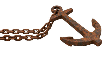 Isolated Old Anchor with Chain © Luca