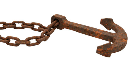 Isolated Rusty Anchor and Chain © Luca