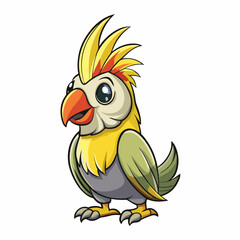 cockatiel cartoon vector