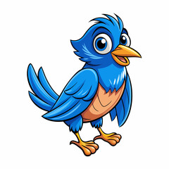 eastern blue bird with a green background