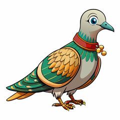 vector illustration of a cartoon dove bird