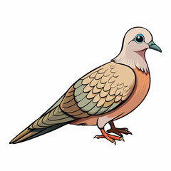 vector illustration of a cartoon dove bird