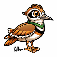 killdeer bird on a white background