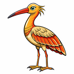 vector illustration of a long-billed curlew bird