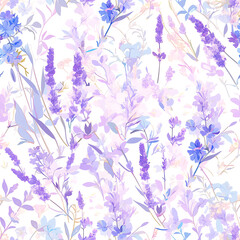 Creative 2D Doodle seamless pattern Floral or flower Illustrations