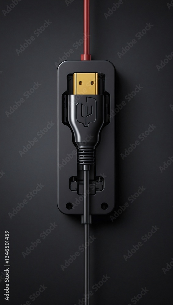 Poster connector vector line icon for electrical design