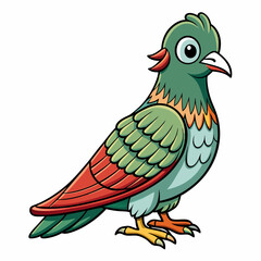 cartoon dove isolated on white