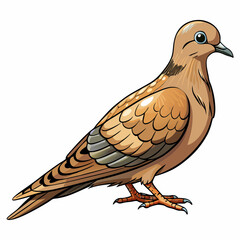 cartoon dove isolated on white