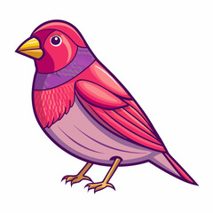 cartoon purple finch bird 