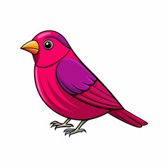 cartoon purple finch bird 