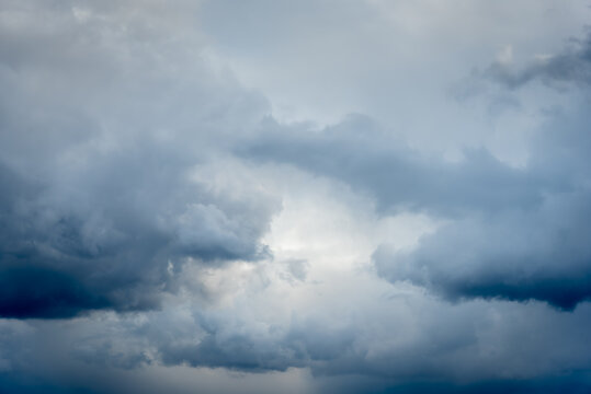Overcast sky with dark rain cloud in windy day.