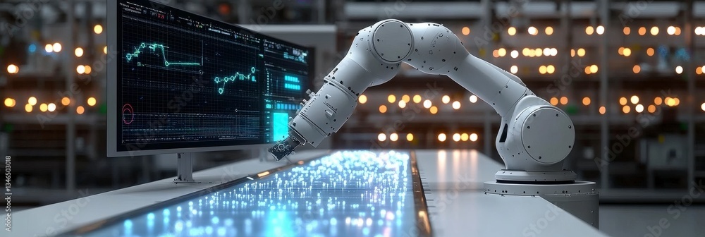 Poster robotic monitoring technological progress in factory