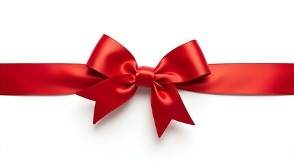 Shiny Red Satin Ribbon Bow - Festive Gift Wrapping Decoration