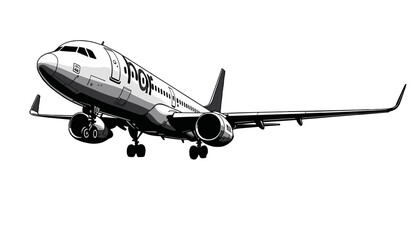 Airplane flying in a clear sky