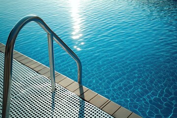 Poolside Steps into Azure Water