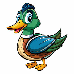wood duck cartoon isolated
