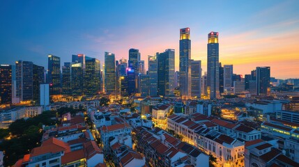 Obraz premium City Skyline at Sunset