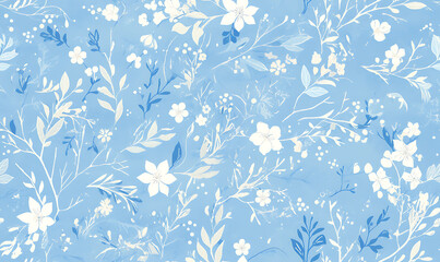 Creative 2D Doodle seamless pattern Floral or flower Illustrations