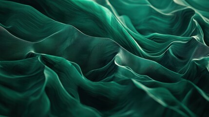 Obraz premium Abstract teal fabric waves create a stunning artistic flowing design