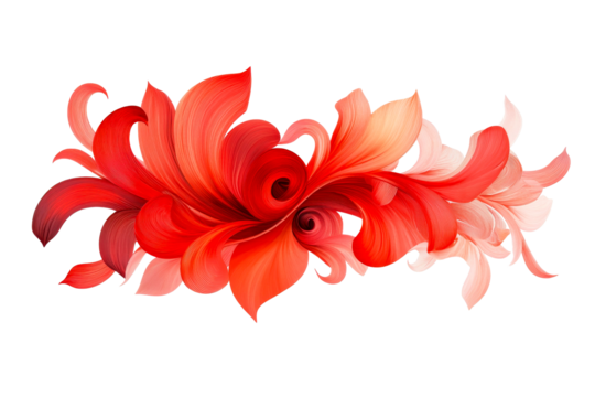 Vibrant red abstract floral design with smooth curves and swirls