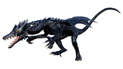 3D Rendering Fairy Tale Dragon on White