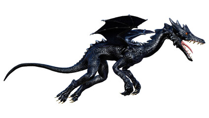 3D Rendering Fairy Tale Dragon on White