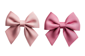Two pink bows with different shades on a transparent background