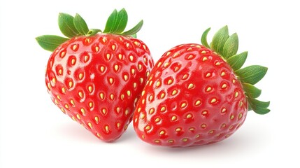 Fresh Strawberries Isolated on White Background