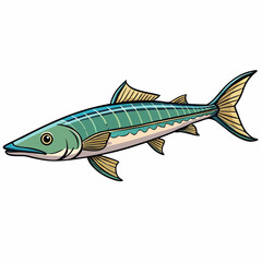 vector illustration of cartoon barracuda fish