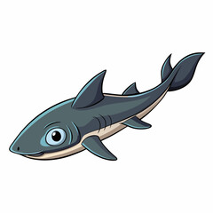 knifefish cartoon isolated on white