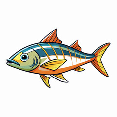 vector illustration of a bonito fish