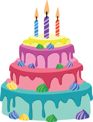 birthday cake with candles