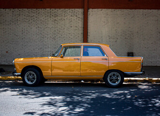 Classic yellow car