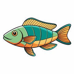 cichlid fish on a white background