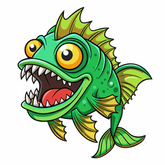 green terror fish cartoon
